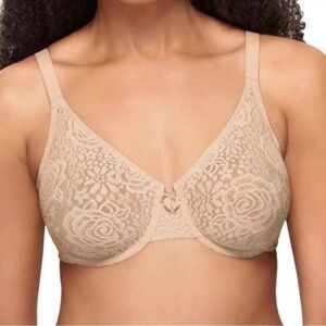 Women's WACOAL 65547 Toast Halo Lace Full Figure Underwire Bra Size 30DD
